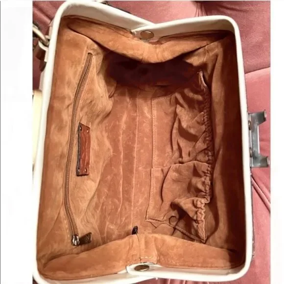 Patricia Nash Gracchi Leather Calf Hair Satchel - Picture 7 of 11